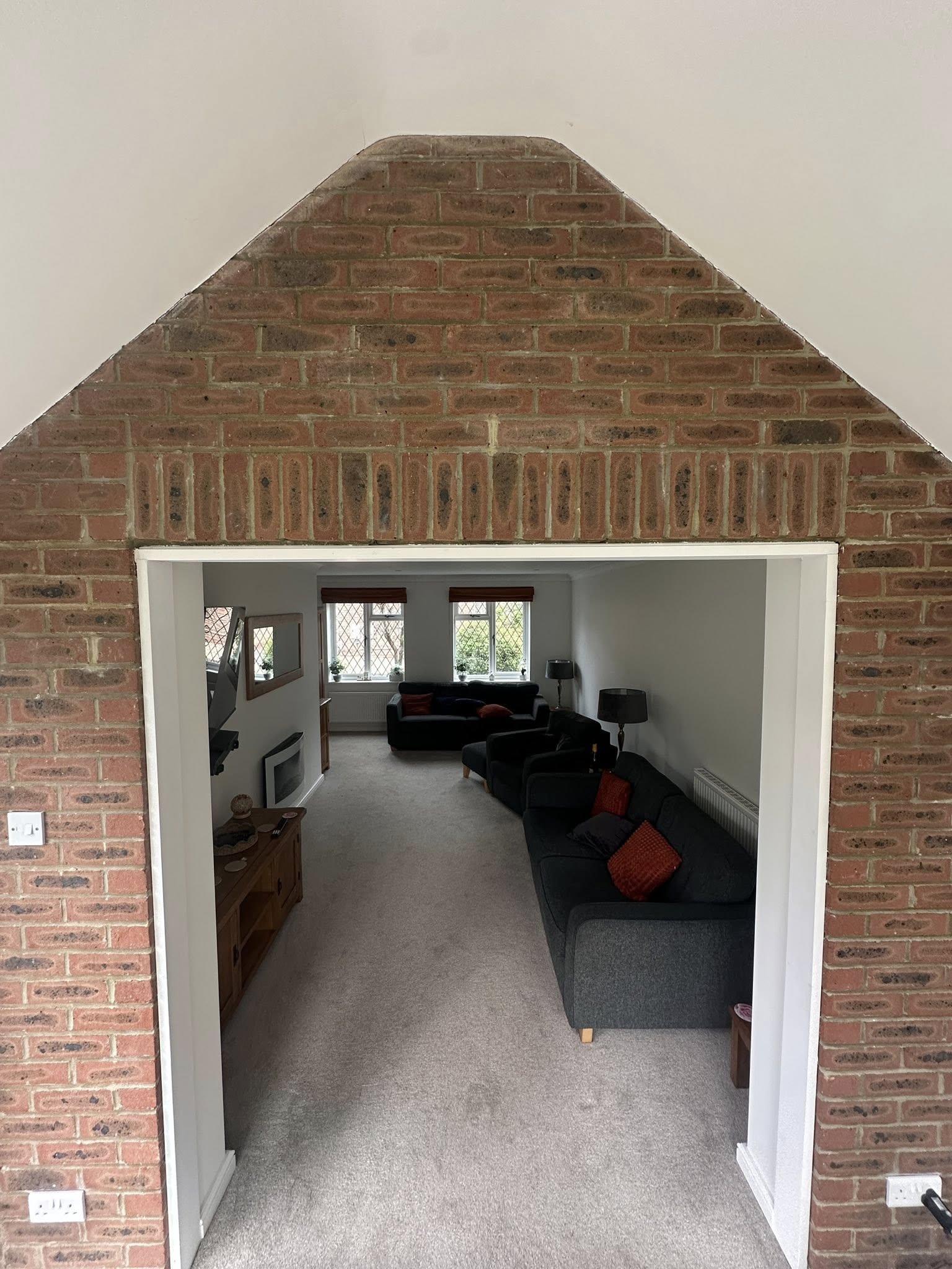 Room before French doors installation