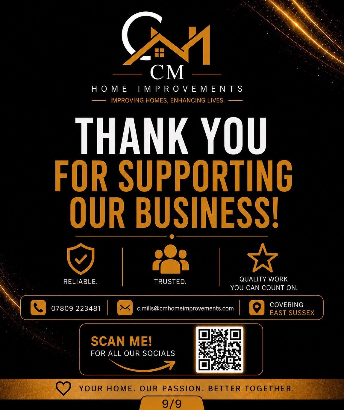 Thank you for choosing CM Home Improvements